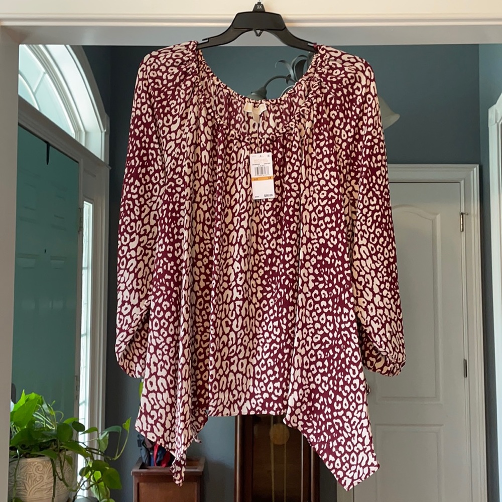 Michael Kors Shark Bite Animal Print Top